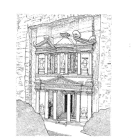 A coloring page of wonders of the world